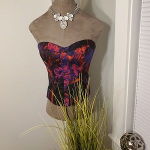 Bebe Strapless Printed Top